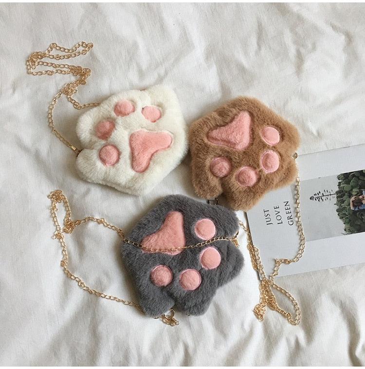 Litlookz Studio Kawaii Plush Paw Crossbody Bag