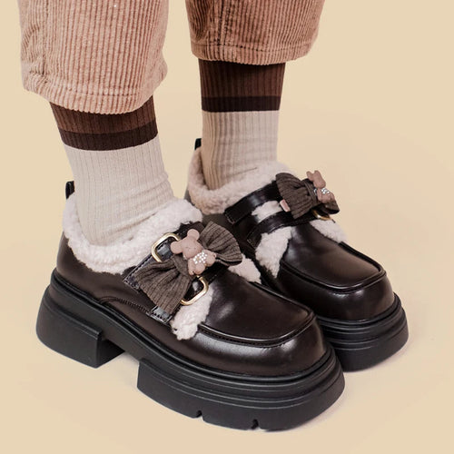 Litlookz Studio Kawaii Teddy Bear Platform Oxford Shoes