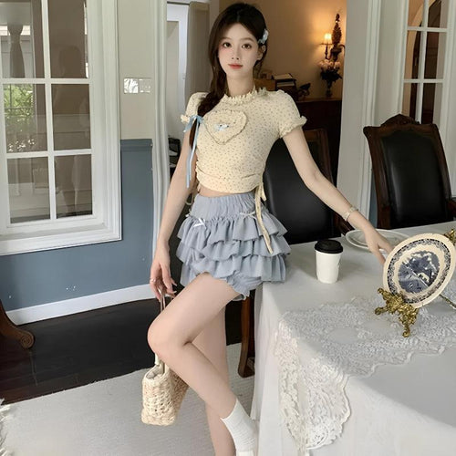 Litlookz Studio Kawaii Top & Ruffled Mini Skirt Two Piece Set