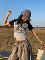 Litlookz Studio Y2K Kitty Crop Tee, view 3