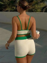 Litlookz Studio Knitted Crop Top & Shorts Two Piece Set, view 2