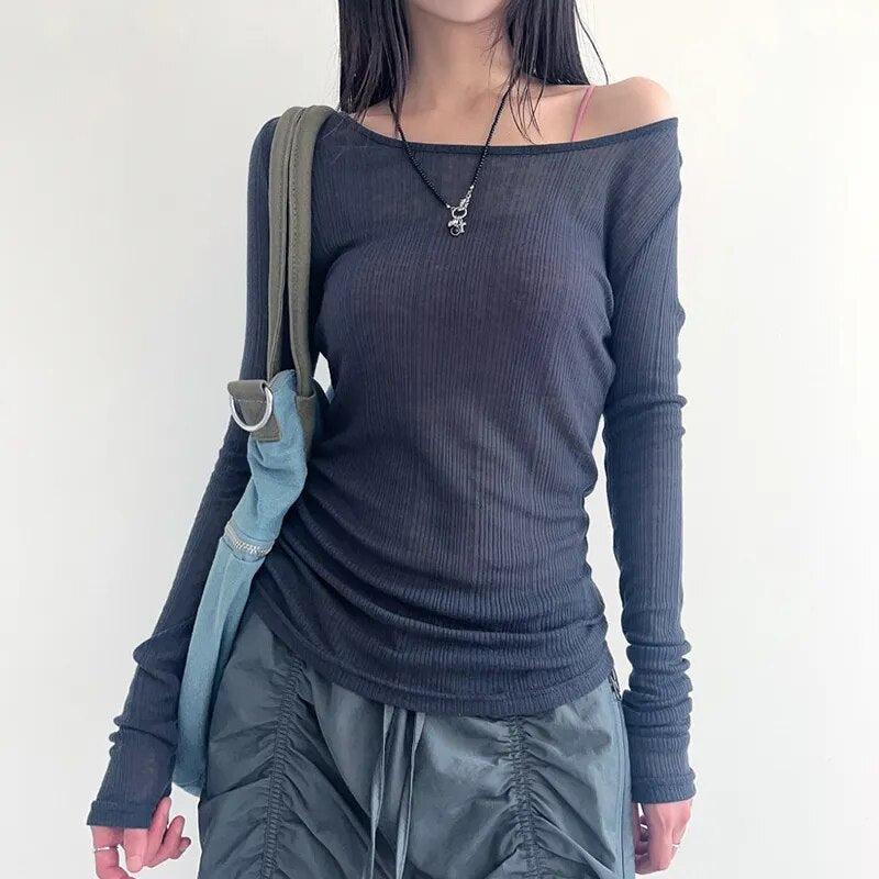 Litlookz Studio Knitted Mesh Backless Top