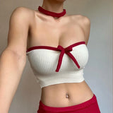 Litlookz Studio Knitted Strapless Crop Top, view 3