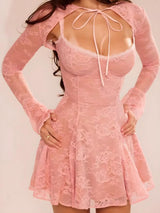 Litlookz Studio Lace Bolero Mini Dress, view 2