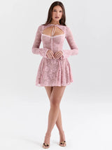 Litlookz Studio Lace Bolero Mini Dress, view 6