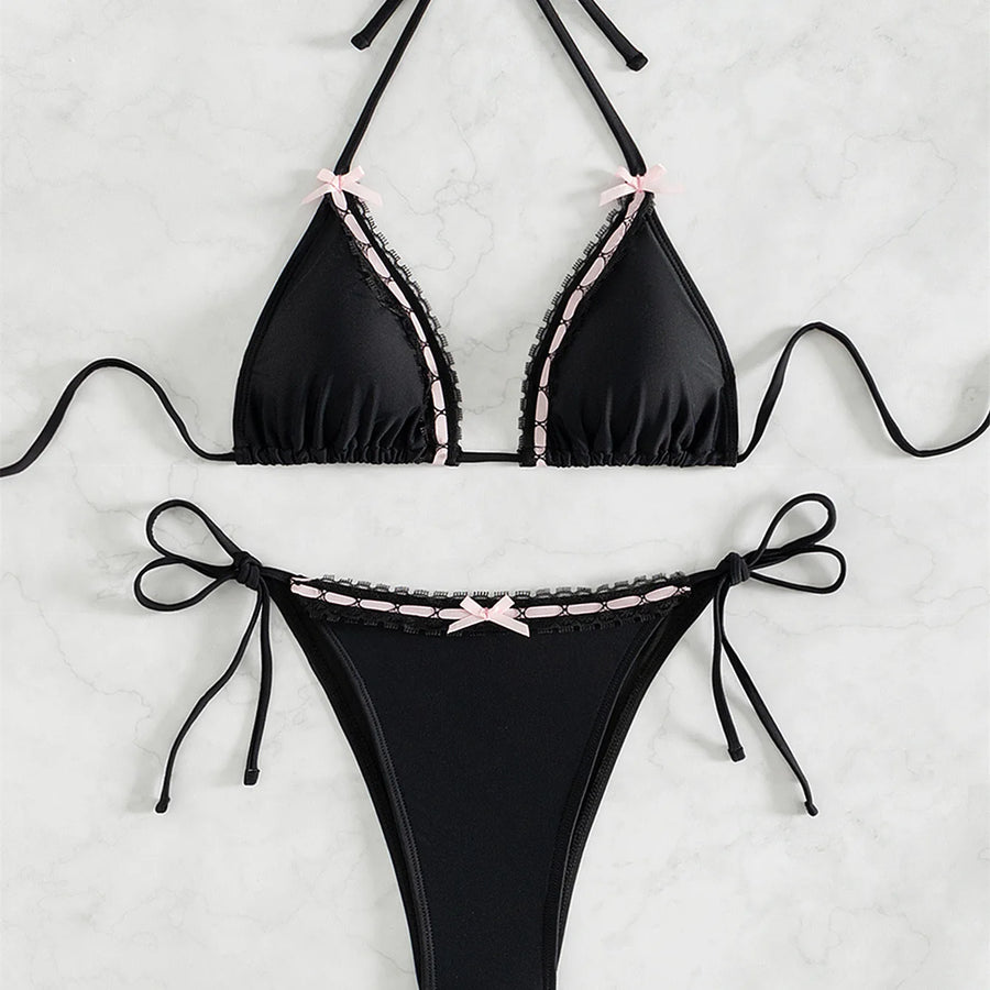 Litlookz Studio Lace Bow Bikini Set