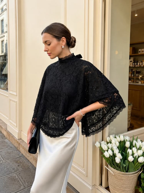 Litlookz Studio Lace Cape Blouse