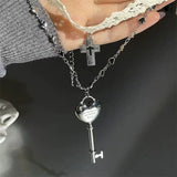 Litlookz Studio Lace Choker & Heart Lock Necklace, view 4