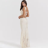 Litlookz Studio Lace Corset & Asymmetric Midi Skirt Two Piece Set, view 2