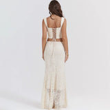Litlookz Studio Lace Corset & Asymmetric Midi Skirt Two Piece Set, view 4