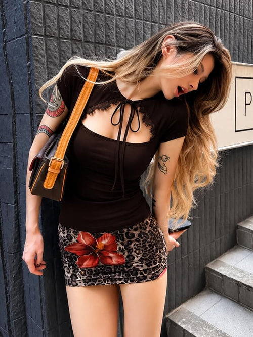Litlookz Studio Lace Cut-Out Top