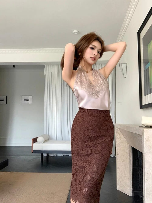 Litlookz Studio Lace Midi Skirt