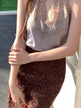Litlookz Studio Lace Midi Skirt, view 3