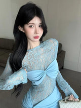 Litlookz Studio Lace Ruched Mini Dress, view 4