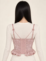 Litlookz Studio Lace Ruffle Corset Top, view 2