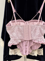 Litlookz Studio Lace Ruffle Corset Top, view 6