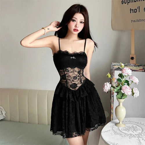 Litlookz Studio Lace Sheer Mini Dress