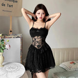 Litlookz Studio Lace Sheer Mini Dress, view 4