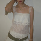 Litlookz Studio Lace Strap Sheer Top, view 2