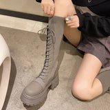 Litlookz Studio Lace Up Chunky Sock Boots, view 3