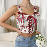 Litlookz Studio Lace-Up Corset Crop Top, view 4