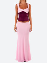 Litlookz Studio Lace Up Corset Top & Maxi Skirt Two Piece Set, view 2