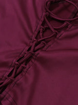 Litlookz Studio Lace Up Corset Top & Maxi Skirt Two Piece Set, view 4