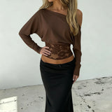 Litlookz Studio Lace Waist One Shoulder Top, view 3