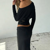 Litlookz Studio Lace Waist One Shoulder Top, view 6