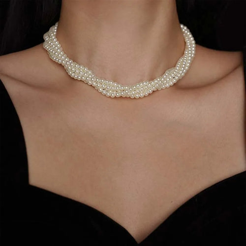 Litlookz Studio Layered Pearl Choker Necklace