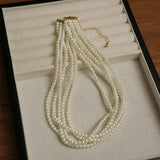 Litlookz Studio Layered Pearl Choker Necklace, view 3