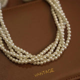 Litlookz Studio Layered Pearl Choker Necklace, view 4