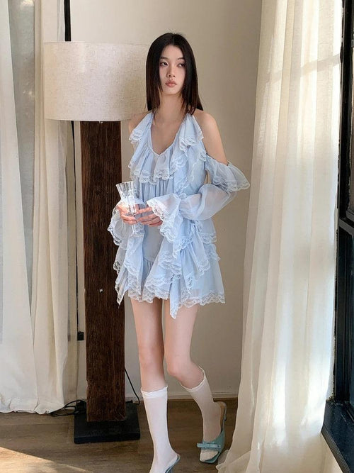 Litlookz Studio Layered Ruffled Mini Dress
