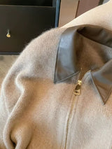 Litlookz Studio Leather Collar Fuzzy Jacket, view 4