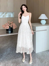 Litlookz Studio Leaves Mesh Midi Dress, view 4