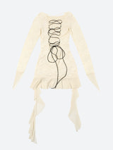 Litlookz Studio Lemon Lace Backless Mini Dress, view 4