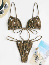 Litlookz Studio Leopard Daisy Drawstring Bikini Set, view 2