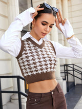 Litlookz Studio Light Academia Crop Sweater Vest, view 2