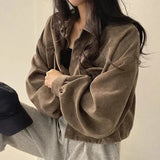 Litlookz Studio Light Academia Cropped Corduroy Jacket, view 3