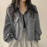 Litlookz Studio Light Academia Cropped Corduroy Jacket, view 5