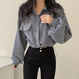 Litlookz Studio Light Academia Cropped Corduroy Jacket, view 6