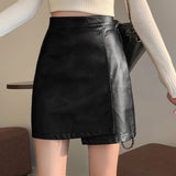 Litlookz Studio Light Academia Faux Leather Mini Skirt, view 4