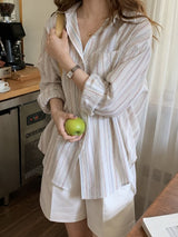 Litlookz Studio Light Academia Striped Shirt, view 3