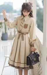 Litlookz Studio Light Academia Uniform Midi Dress, view 4