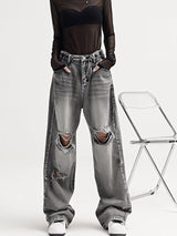 Litlookz Studio Light Wash Low Rise Ripped Jeans, view 5