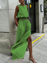 Litlookz Studio Linen Top & Pants Two Piece Set, view 3