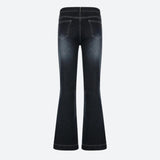 Litlookz Studio Low Rise Flare Denim Jeans, view 6