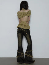 Litlookz Studio Low Rise Flare Jeans, view 4