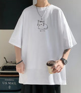 Litlookz Studio Lying Cat Drop Shoulder Tee, view 2