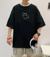 Litlookz Studio Lying Cat Drop Shoulder Tee, view 3